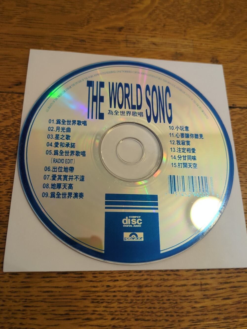 the world song 為全世界歌唱 Cd Disc Only